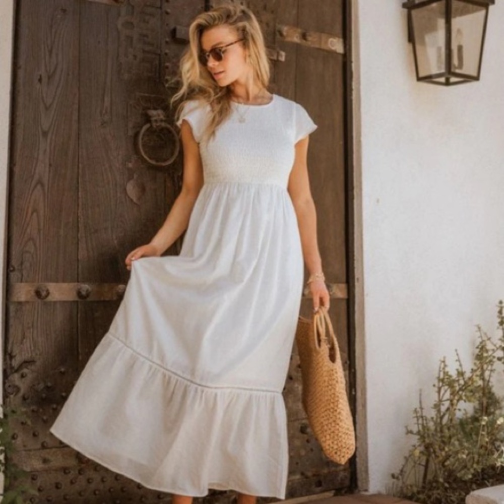 Bohme Briony Maxi Dress White Size Medium